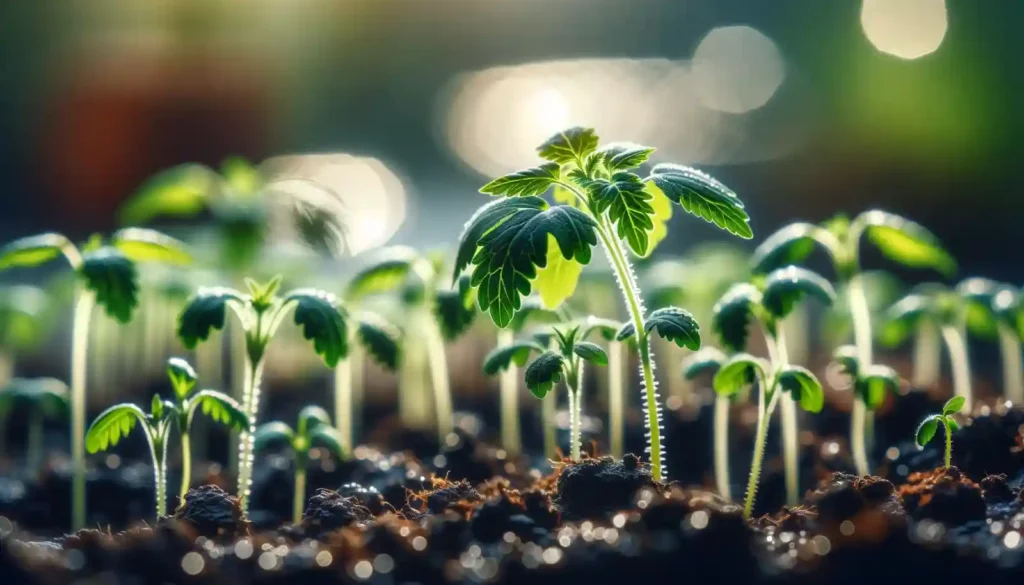 Cannabis seedlings