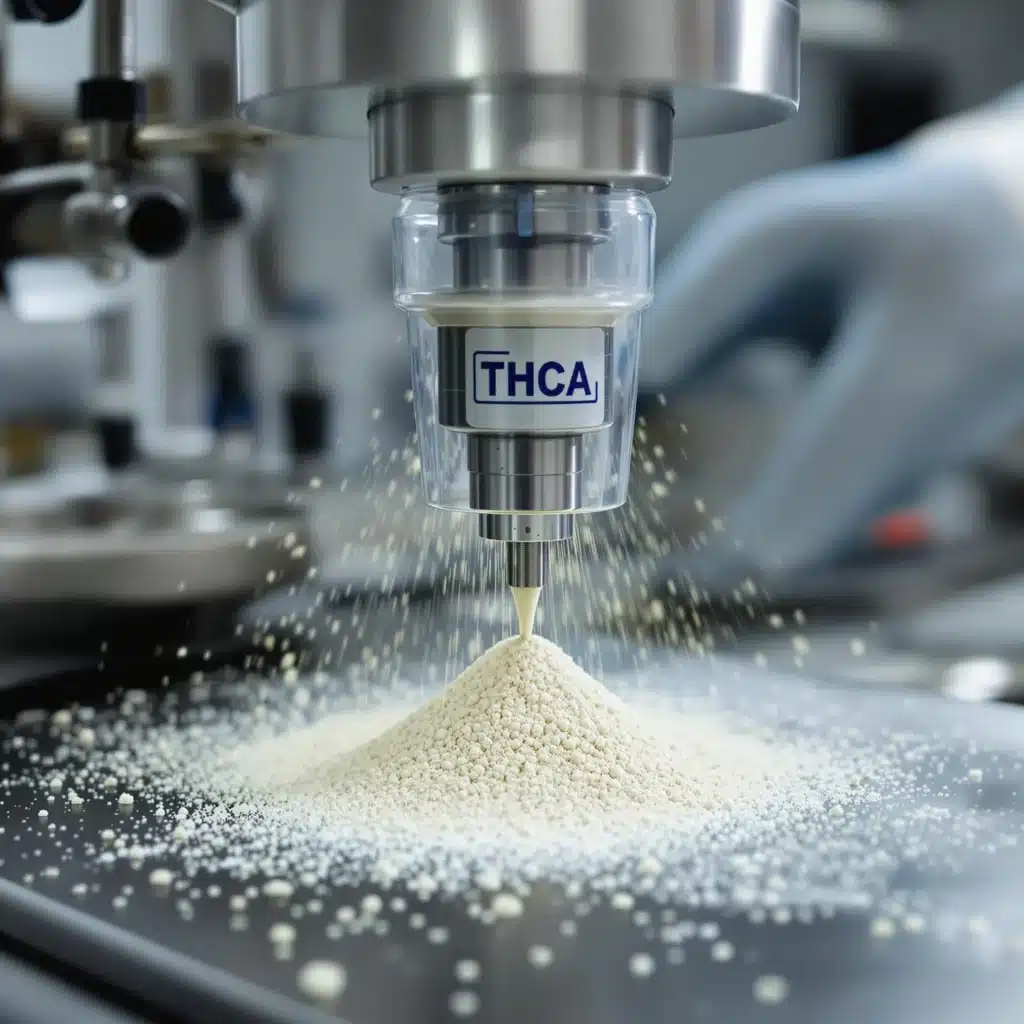 Detailed view of the THCA badder extraction process in a clean lab setting, showcasing precision and solvent-free techniques.