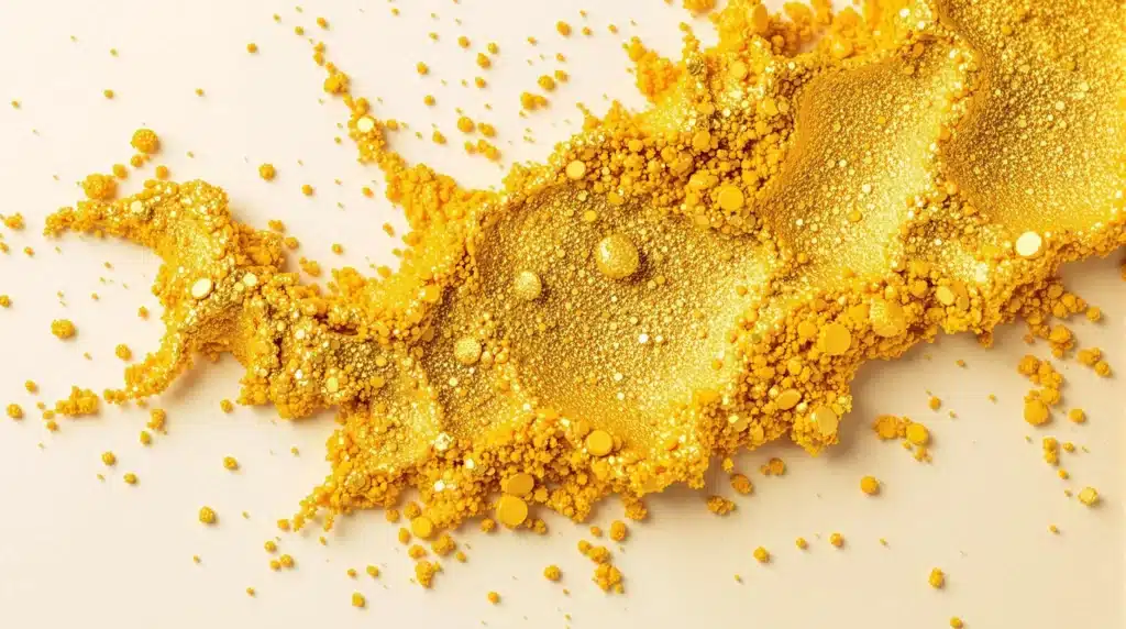 Close-up of creamy, golden THCA badder, highlighting its thick, butter-like texture and appealing appearance.