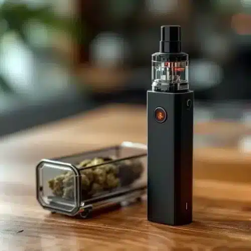 Difference Between Cart and Vape Basics: A cannabis vape device with a pre-filled cart.