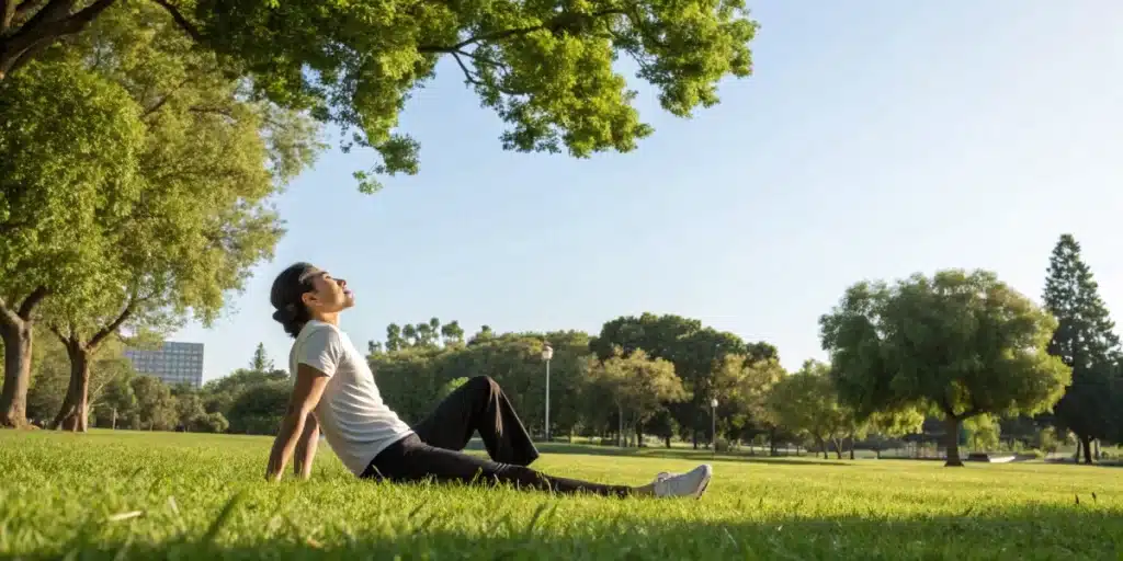 Photo of a person practicing healthy lifestyle habits to support the elimination of edible CBD from the body.