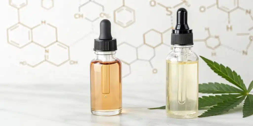 CBD and CBN with clear molecular diagrams.