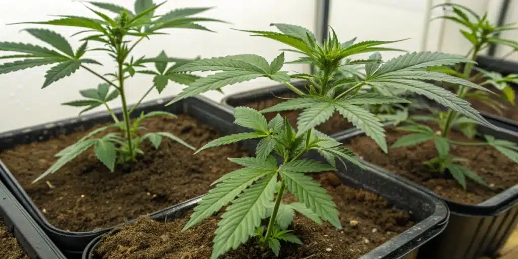 step-by-step process of flushing cannabis plants before harvest.
